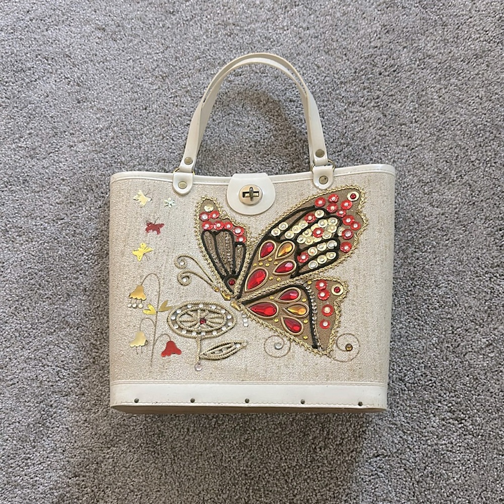 ViNTAGE butterfly embellished handbag & tote